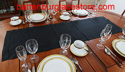 Table runner.Solid color. Black.16x54 - Click Image to Close
